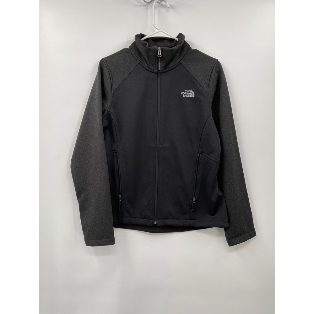 The North Face Women Fleece Lined Full Zip Jacket Black Grey Size M